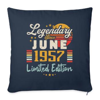 légendes sont nées en juin 1957 | éditions limitée - Housse de coussin décorative 45 x 45 cm - bleu marine - Devant