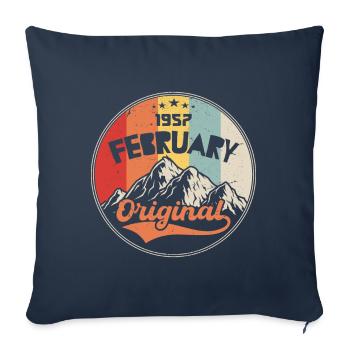 Février Né en 1957 | Cadeau D'anniversaire - Housse de coussin décorative 45 x 45 cm - bleu marine - Devant