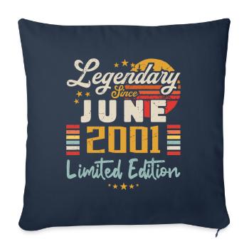 légendes sont nées en juin 2001 | éditions limitée - Housse de coussin décorative 45 x 45 cm - bleu marine - Devant