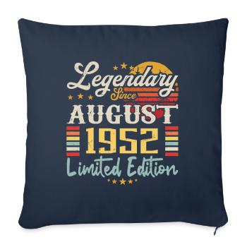 Les légendes sont nées en août 1952 anniversaire - Housse de coussin décorative 45 x 45 cm - bleu marine - Devant