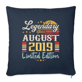 Les légendes sont nées en août 2019 anniversaire - Housse de coussin décorative 45 x 45 cm - bleu marine - Devant