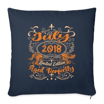 July 2018 Anniversary Vintage Gift Idea 2018 - Sofa pillowcase 17,3'' x 17,3'' (45 x 45 cm) - navy - Front