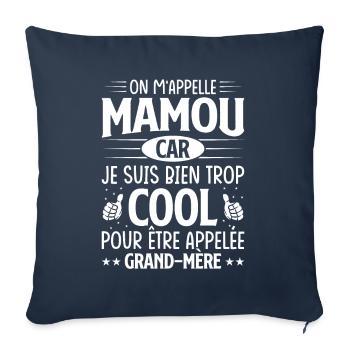 On m'appelle mamou - Housse de coussin décorative 45 x 45 cm - bleu marine - Devant