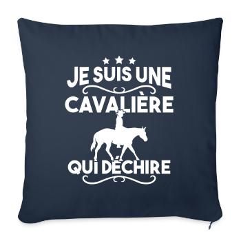 Je suis une cavalière qui déchire - Housse de coussin décorative 45 x 45 cm - bleu marine - Devant