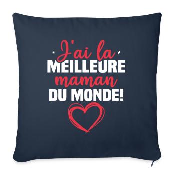 J ai la meilleure maman du monde - Housse de coussin décorative 45 x 45 cm - bleu marine - Devant