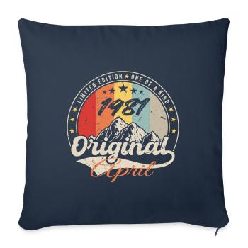 April 1981 Cadeau D'anniversaire April 1981 Vintag - Housse de coussin décorative 45 x 45 cm - bleu marine - Devant