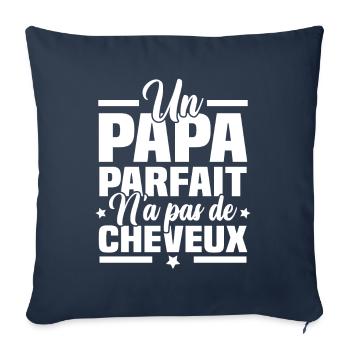 Un papa parfait n'a pas de cheveux - Housse de coussin décorative 45 x 45 cm - bleu marine - Devant