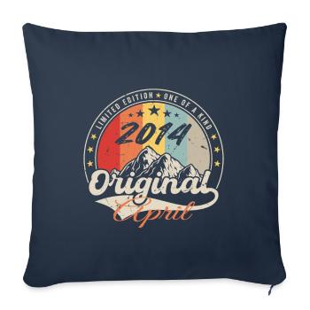 Avril 2014 Cadeau D'anniversaire Avril 2014 Vintag - Housse de coussin décorative 45 x 45 cm - bleu marine - Devant