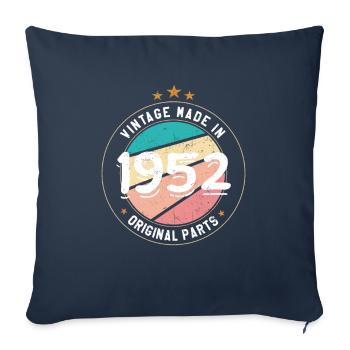 Cadeau Anniversaire 1952 Femme | Né en 1952 - Housse de coussin décorative 45 x 45 cm - bleu marine - Devant