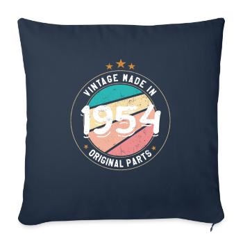 Cadeau Anniversaire 1954 Femme | Né en 1954 - Housse de coussin décorative 45 x 45 cm - bleu marine - Devant