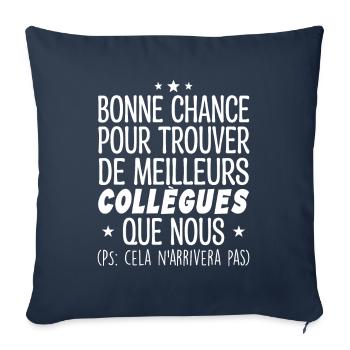 Collègues Cadeau Départ Retraite Humour Collègue - Housse de coussin décorative 45 x 45 cm - bleu marine - Devant