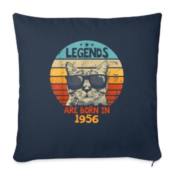 Les légendes sont nées en 1956 Anniversaire Cadeau - Housse de coussin décorative 45 x 45 cm - bleu marine - Devant