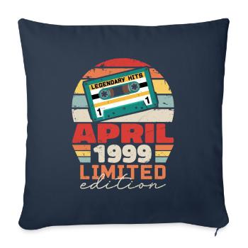 April 1999 Vintage Anniversary Retro Gift, 1999 - Sofa pillowcase 17,3'' x 17,3'' (45 x 45 cm) - navy - Front
