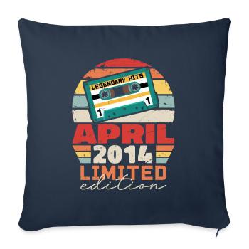 April 2014 Vintage Anniversary Retro Gift, 2014 - Sofa pillowcase 17,3'' x 17,3'' (45 x 45 cm) - navy - Front