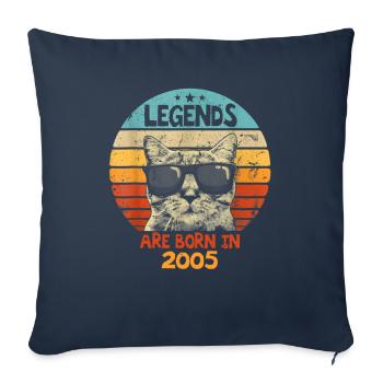 Les légendes sont nées en 2005 Anniversaire Cadeau - Housse de coussin décorative 45 x 45 cm - bleu marine - Devant
