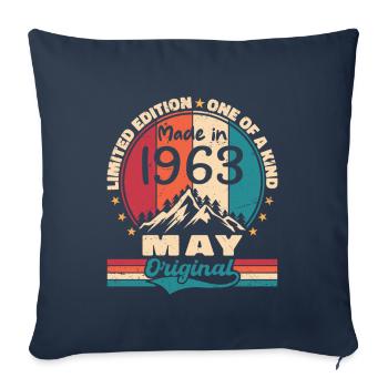 Mai 1963 Geburtstag Mai 1963 Original Mai Geschenk - Sofakissenbezug 45 x 45 cm - Navy - Vorne