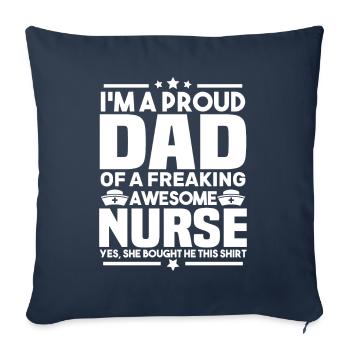 Fier d'être le père d'une infirmière géniale - Housse de coussin décorative 45 x 45 cm - bleu marine - Devant
