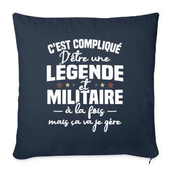 Légende et militaire - Housse de coussin décorative 45 x 45 cm - bleu marine - Devant