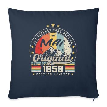 Légendes Mai 1959 Cadeau D'anniversaire Mai 1959 - Housse de coussin décorative 45 x 45 cm - bleu marine - Devant