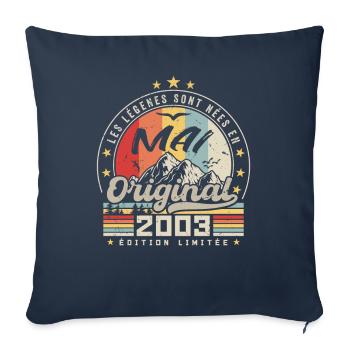 Légendes Mai 2003 Cadeau D'anniversaire Mai 2003 - Housse de coussin décorative 45 x 45 cm - bleu marine - Devant