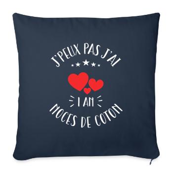 Je Peux Pas J'ai Noces De Coton - Housse de coussin décorative 45 x 45 cm - bleu marine - Devant