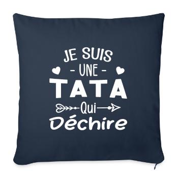 Je Suis Une Tata Qui Déchire - Housse de coussin décorative 45 x 45 cm - bleu marine - Devant