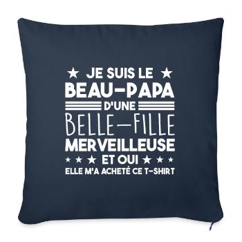 Beau-Papa D'Une Belle-FIlle Merveilleuse Papa Papy - Housse de coussin décorative 45 x 45 cm - bleu marine - Devant