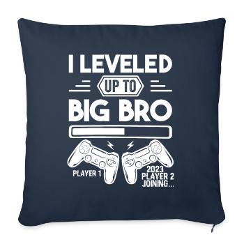 Video Gamer Gaming - I Leveled up to Big Bro - Housse de coussin décorative 45 x 45 cm - bleu marine - Devant