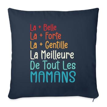 La Meilleure de Toutes Les Mamans | Maman Cadeau - Housse de coussin décorative 45 x 45 cm - bleu marine - Devant