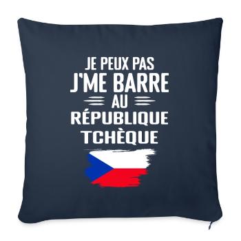 Je Peux Pas J'me Barre Au République Tchèque - Housse de coussin décorative 45 x 45 cm - bleu marine - Devant