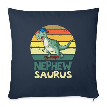 Neffe T Rex Dinosaurier Neffe Saurus Familie - Sofakissenbezug 45 x 45 cm - Navy - Vorne
