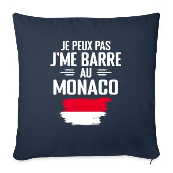 Je Peux Pas J'me Barre Au Monaco - Housse de coussin décorative 45 x 45 cm - bleu marine - Devant