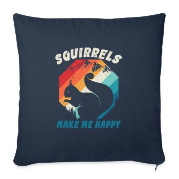 Retro Vintage Squirrel For Squirrel Lovers - Sofa pillowcase 17,3'' x 17,3'' (45 x 45 cm) - navy - Front
