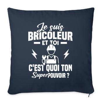 Je suis bricoleur - Housse de coussin décorative 45 x 45 cm - bleu marine - Devant