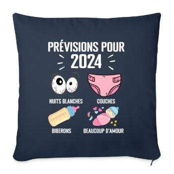Prévisions pour 2024 Humour Futur Papa pour 2024 - Housse de coussin décorative 45 x 45 cm - bleu marine - Devant