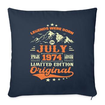 July 1974 vintage retro anniversary 1974 - Sofa pillowcase 17,3'' x 17,3'' (45 x 45 cm) - navy - Front