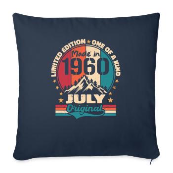 1960 Anniversary Vintage Made July 1960 - Sofa pillowcase 17,3'' x 17,3'' (45 x 45 cm) - navy - Front