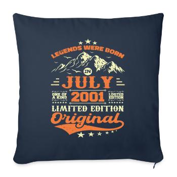July 2001 vintage retro anniversary 2001 - Sofa pillowcase 17,3'' x 17,3'' (45 x 45 cm) - navy - Front