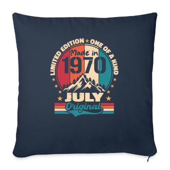 1970 Juillet Millésime Fabriqué Juillet 1970 Gift - Housse de coussin décorative 45 x 45 cm - bleu marine - Devant