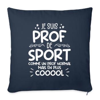 Je Suis Prof De Sport Cadeau Prof De Sport - Housse de coussin décorative 45 x 45 cm - bleu marine - Devant