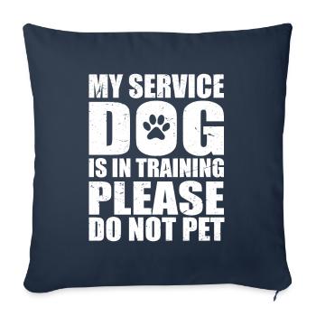 Mon Chien D'assistance Est En Formation, Chien - Housse de coussin décorative 45 x 45 cm - bleu marine - Devant
