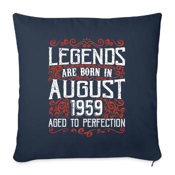 Août 1959 Anniversaire 1959 Légendes Août - Housse de coussin décorative 45 x 45 cm - bleu marine - Devant