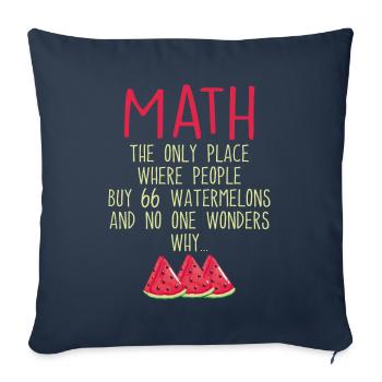 Math And Watermelons Mathematics Calculation Numbe - Housse de coussin décorative 45 x 45 cm - bleu marine - Devant