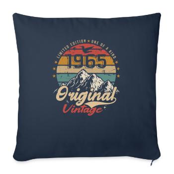Original Vintage 1965 édition limitée 1965 - Housse de coussin décorative 45 x 45 cm - bleu marine - Devant