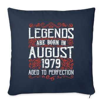 Août 1979 Anniversaire 1979 Légendes Août - Housse de coussin décorative 45 x 45 cm - bleu marine - Devant