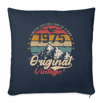 Original Vintage 1975 édition limitée 1975 - Housse de coussin décorative 45 x 45 cm - bleu marine - Devant