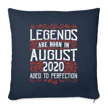 2020 Août Vintage Anniversaire Rétro Août 2020 - Housse de coussin décorative 45 x 45 cm - bleu marine - Devant