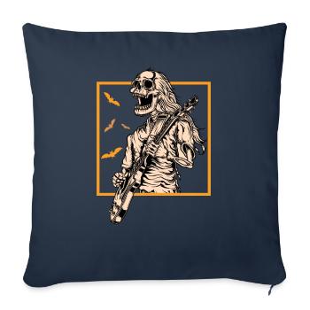 Vintage Halloween Skeleton Rock Guitar Skeleton - Sofa pillowcase 17,3'' x 17,3'' (45 x 45 cm) - navy - Front