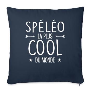 spéléologue / spéléologie / spéléo / alpiniste - Housse de coussin décorative 45 x 45 cm - bleu marine - Devant