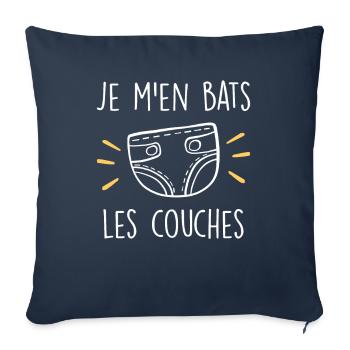 Je M'en Bats Les Couches - Housse de coussin décorative 45 x 45 cm - bleu marine - Devant